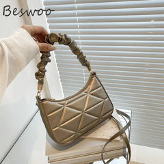 Women's Embossed Folds Top-handle Bag Mini Crossbody