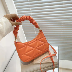 Women's Embossed Folds Top-handle Bag Mini Crossbody
