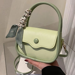 Small Fresh Women's Shoulder Bag with Silk Scarf Handbag