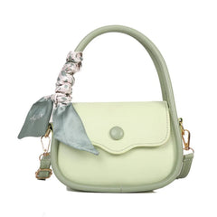 Small Fresh Women's Shoulder Bag with Silk Scarf Handbag