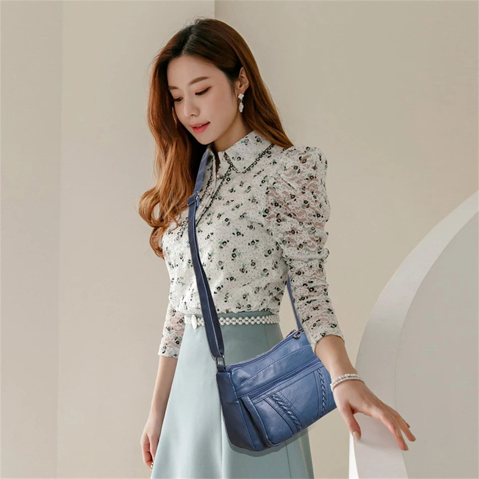 Women Soft PU Leather Crossbody Bag Handbag Purse Shoulder Messenger Bag