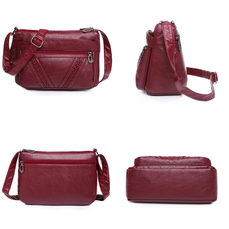 Women Soft PU Leather Crossbody Bag Handbag Purse Shoulder Messenger Bag