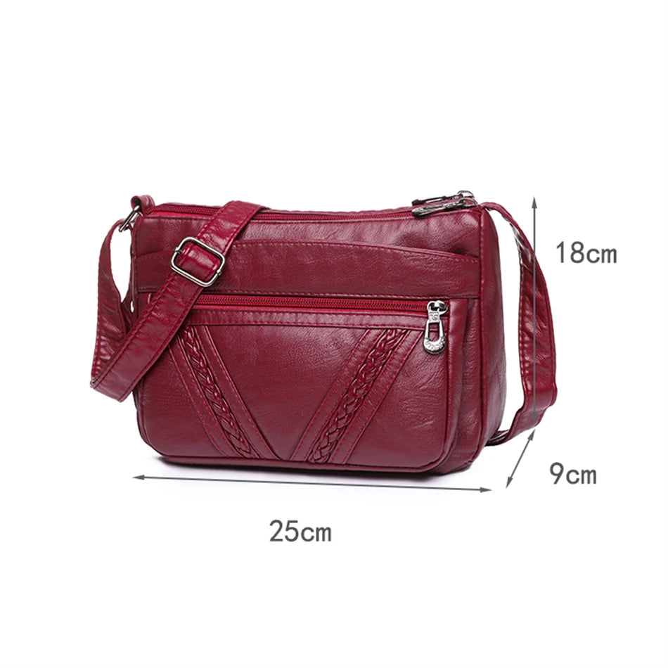Women Soft PU Leather Crossbody Bag Handbag Purse Shoulder Messenger Bag
