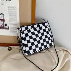 Plaid Butterfly Shoulder Messenger Bag Small Purses Handbag