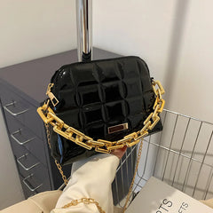 Women's Patent Leather Chain Shoulder Bag