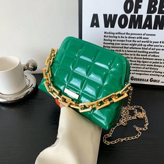 Women's Patent Leather Chain Shoulder Bag