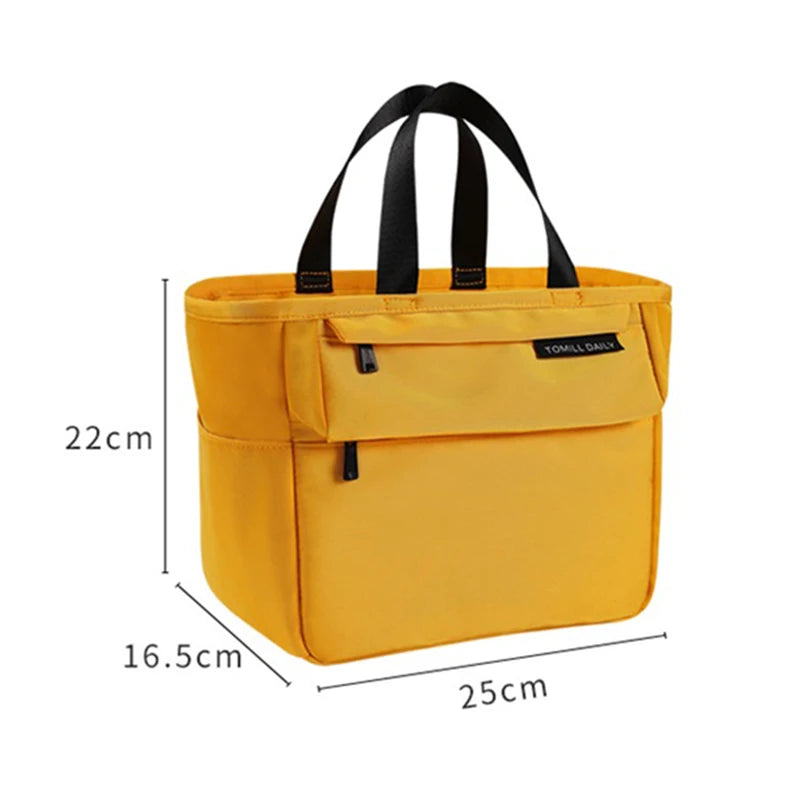 Red Insulated Lunch Bag Office Ladies Thicken Large Portable Thermal Lunch Bags