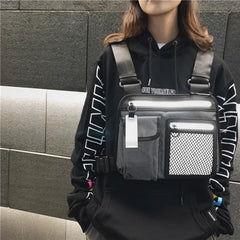 Reflective HipHop Chest Bag Streetwear Tactical Utility Bag