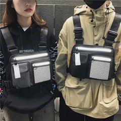 Reflective HipHop Chest Bag Streetwear Tactical Utility Bag