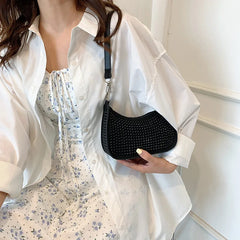 Rhinestone Underarm Bag Mini Handbags for Woman Evening Party
