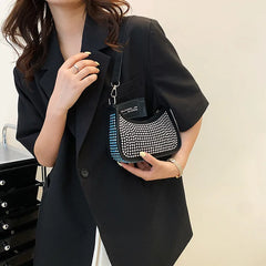 Rhinestone Underarm Bag Mini Handbags for Woman Evening Party