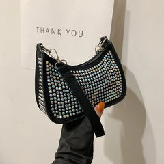 Rhinestone Underarm Bag Mini Handbags for Woman Evening Party