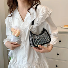 Rhinestone Underarm Bag Mini Handbags for Woman Evening Party