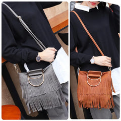 Tassel Shoulder Handbags Crossbody Bag Lady PU Leather Bag