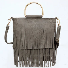 Tassel Shoulder Handbags Crossbody Bag Lady PU Leather Bag