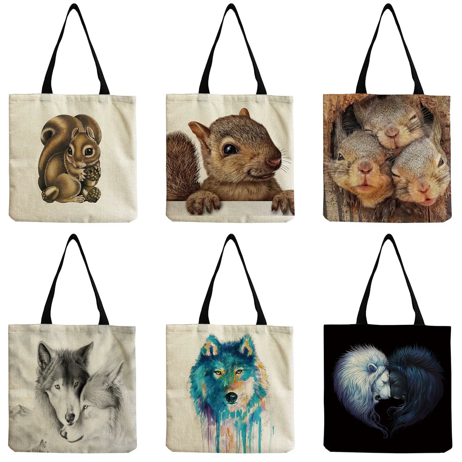 Animal Print Shopper Bag High Capacity Tote Eco Friendly