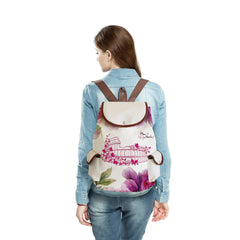 Eiffel Tower Print Travel Backpack Customizable Pattern Bag