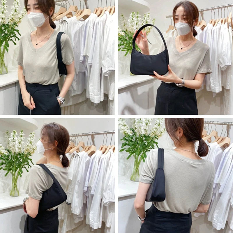 Daisy Print Underarm Shoulder Bag Women Retro Street Handbag