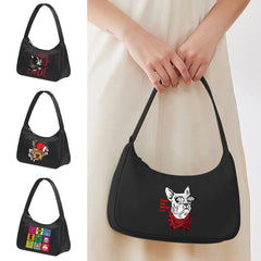 Underarm Bags Women Shoulder Bags Retro Street Handbag Dog Print Pattern
