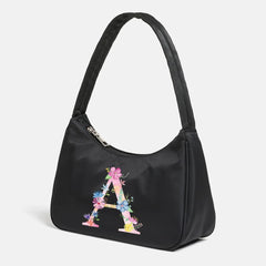 Pink Letter Print Retro Street Handbag Women Shoulder Bag