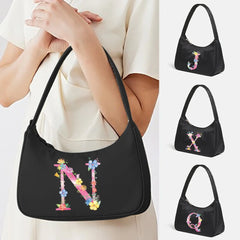 Pink Letter Print Retro Street Handbag Women Shoulder Bag