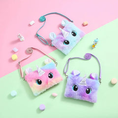 Big Eyes Plush Crossbody Bag Rainbow Purse