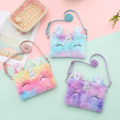 Unicorn Plush Crossbody Bag for Phone