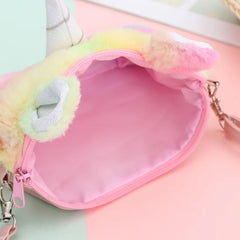 Unicorn Plush Crossbody Bag for Phone
