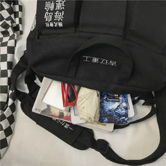 Unisex Hip Hop Canvas Shoulder Bags Large Capacity Tactical Chest Bags