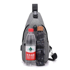 USB Charging Crossbody Bags Men Casual Chest Bag Pack For Short Trip