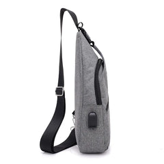 USB Charging Crossbody Bags Men Casual Chest Bag Pack For Short Trip