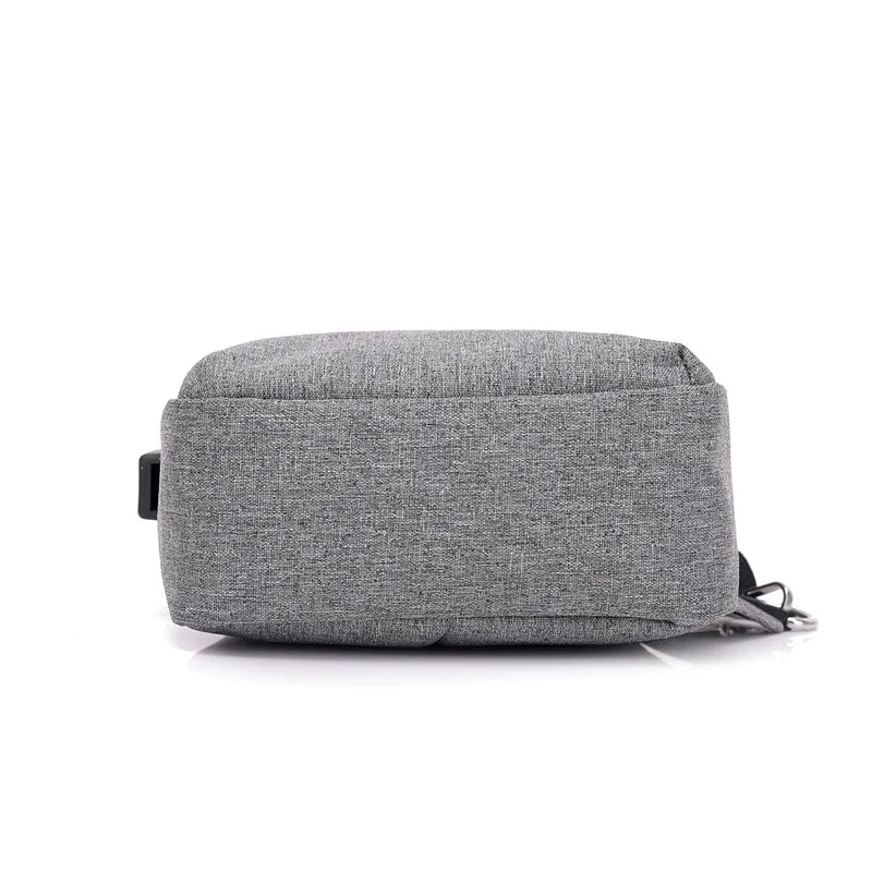 USB Charging Crossbody Bags Men Casual Chest Bag Pack For Short Trip