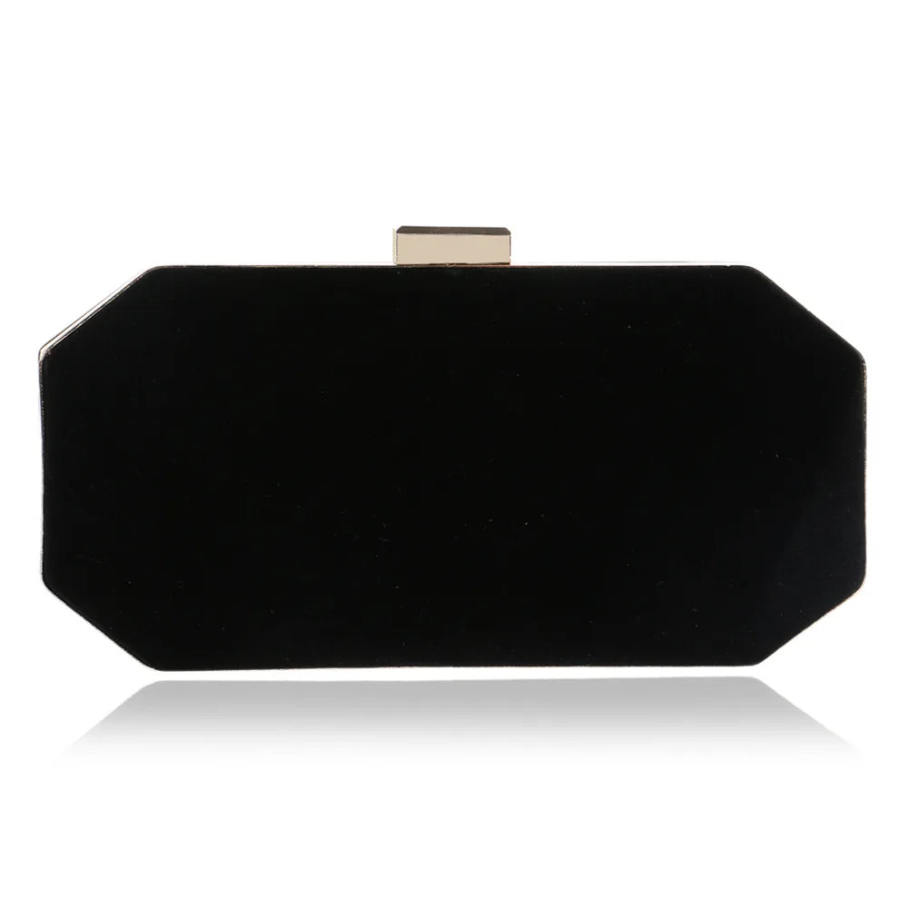 Red Purple Velvet Evening Bag Minimalist Clutch Banquet Bag