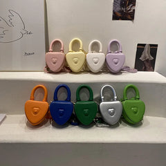 Vintage Leather Women Handbag Heart Shaped Shoulder Bags Crossbody Bag