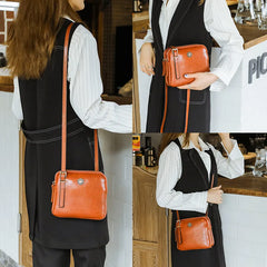 Vintage Style Shoulder Bag Square Crossbody Bags For Women Compartment Handbags
