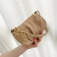 Vintage Women Pleated Chain Shoulder Underarm Bag Ladies Handbag Purse