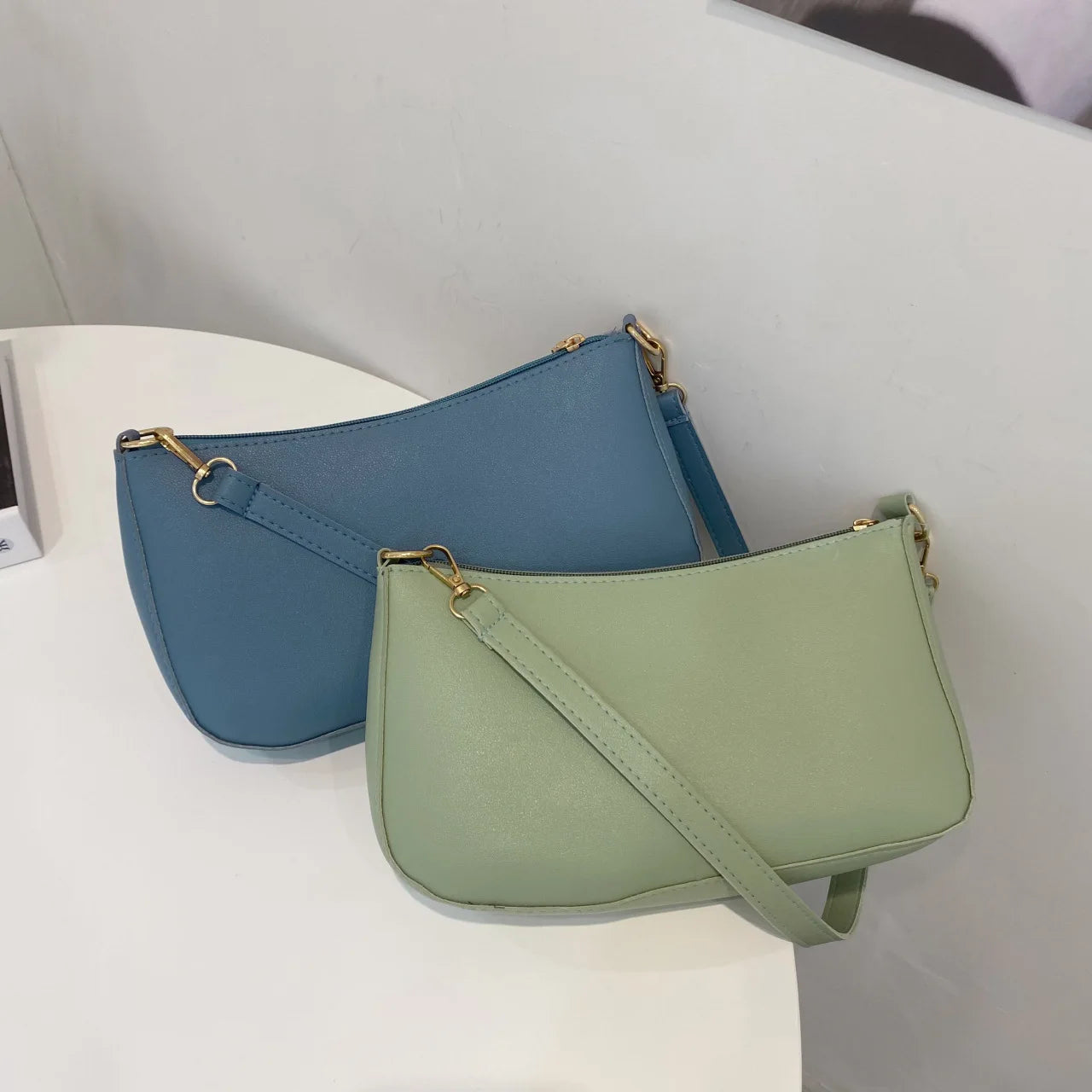 Vintage Women Pu Leather Shoulder Underarm Bag Handbag Female Mini Subaxillary B