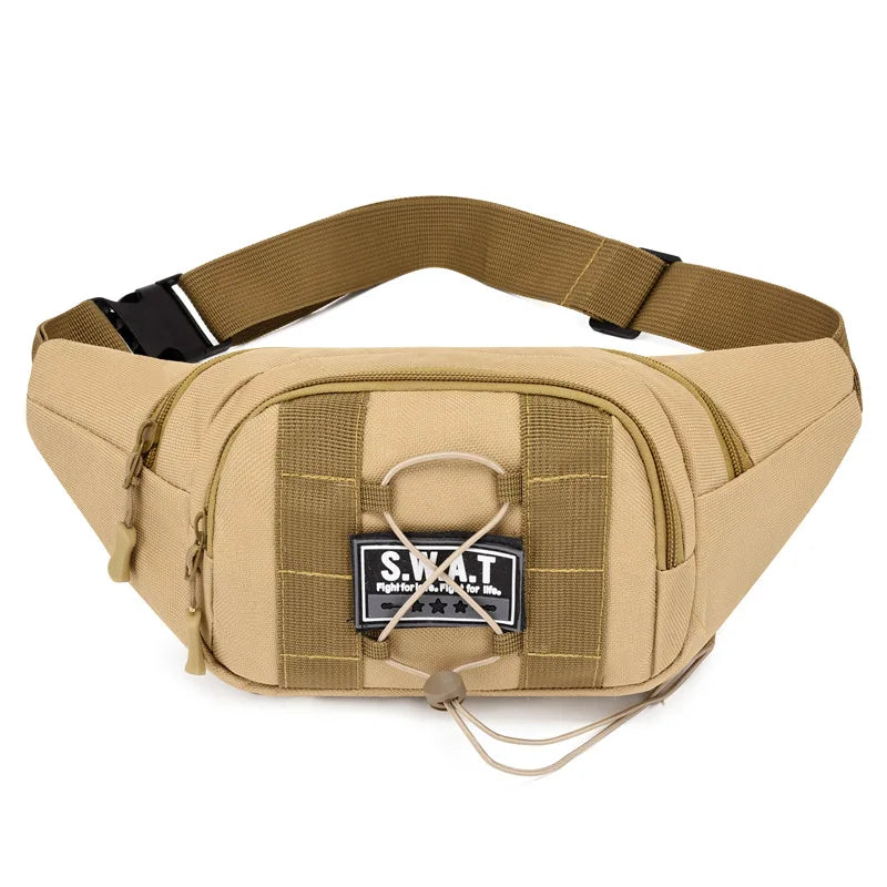 Men's Camouflage Waist Bag Large Capacity Military Fan Cashier Wallet