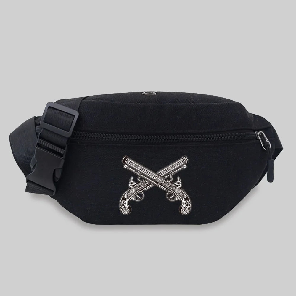 Skull Pattern Waist Bag Unisex Bum Bags Lightweight Sports Chest Bag