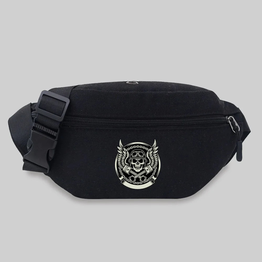 Skull Pattern Waist Bag Unisex Bum Bags Lightweight Sports Chest Bag