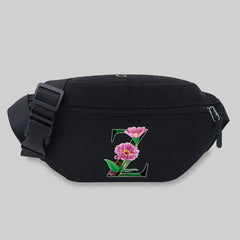 Flower Letter Pattern Waist Bag Unisex Bum Student Chest Bag