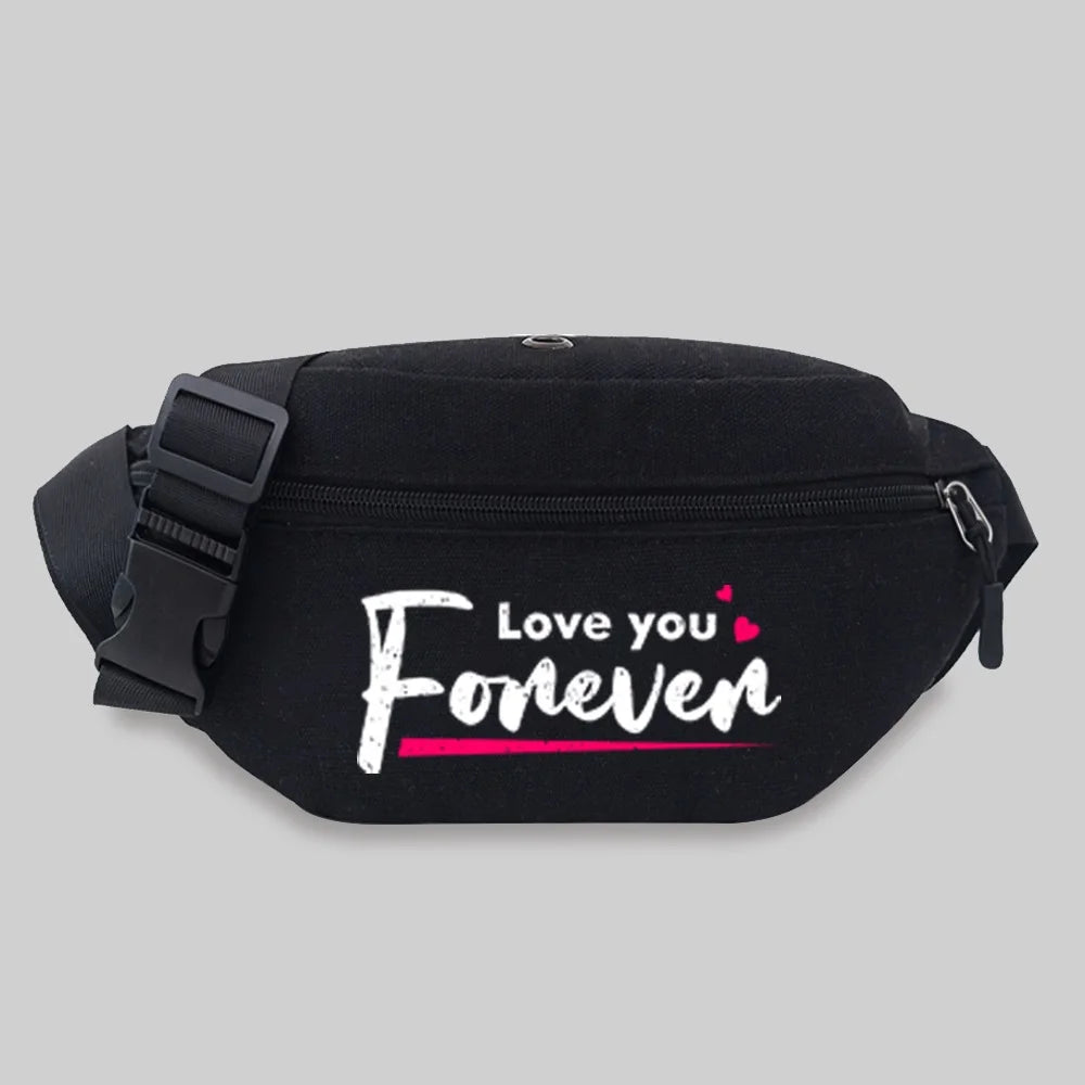 Unisex Waist Bag Student Phrase Print Lightweight Chest Bag