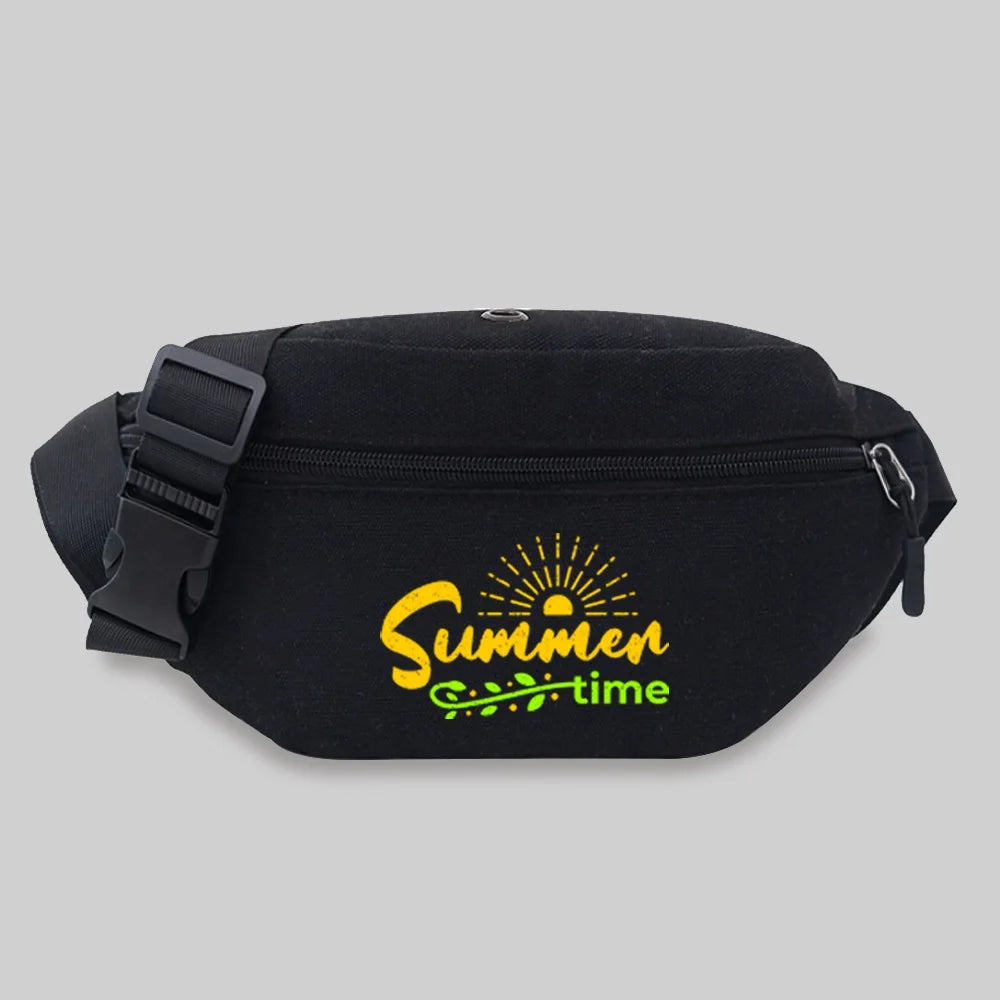 Unisex Waist Bag Student Phrase Print Lightweight Chest Bag
