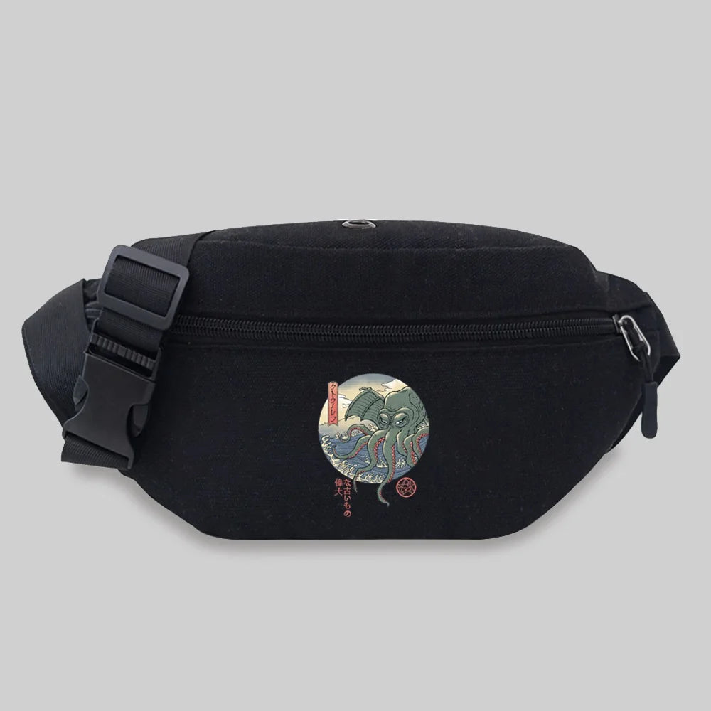 Wave Pattern Waist Bag Unisex Bum bags Lightweight Leisure Sports Chest Bag