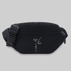 Unisex Waist Bag Student Picture Pattern Lightweight Sports Chest Bag