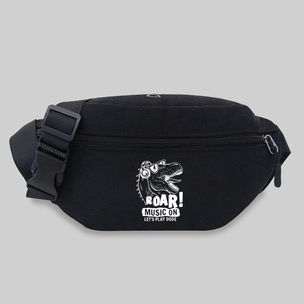 Unisex Waist Bag Student Picture Pattern Lightweight Sports Chest Bag