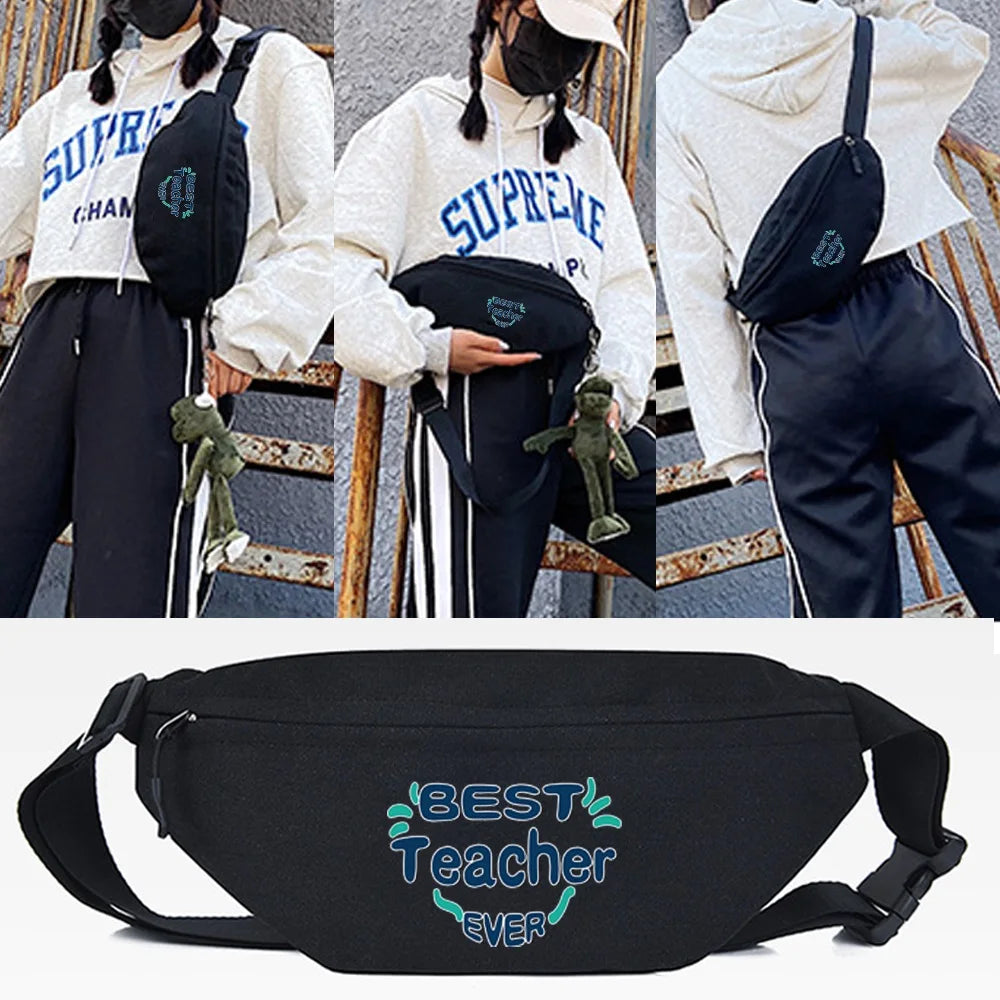 Waist Bag Shoulder Pack Letter Print Sports Fanny Pack Unisex Hip Bum Chest Bag