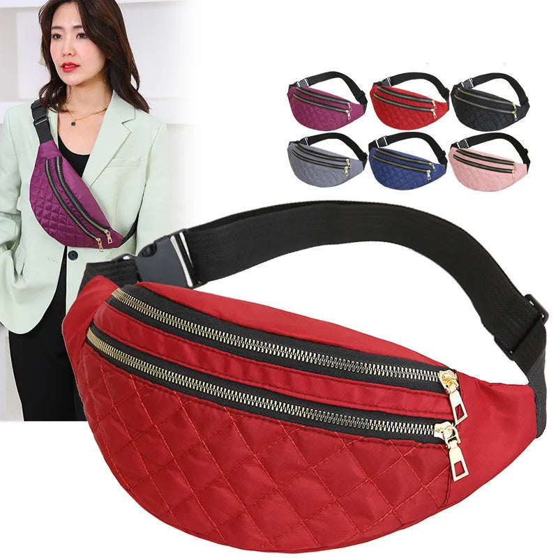 Women's Oxford Waist Bag Crossbody Chest Handbag Travel Messenger Belt Bag