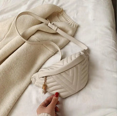 Women PU Fanny Pack Zipper Chest Bag Girls Travel Belt Bag