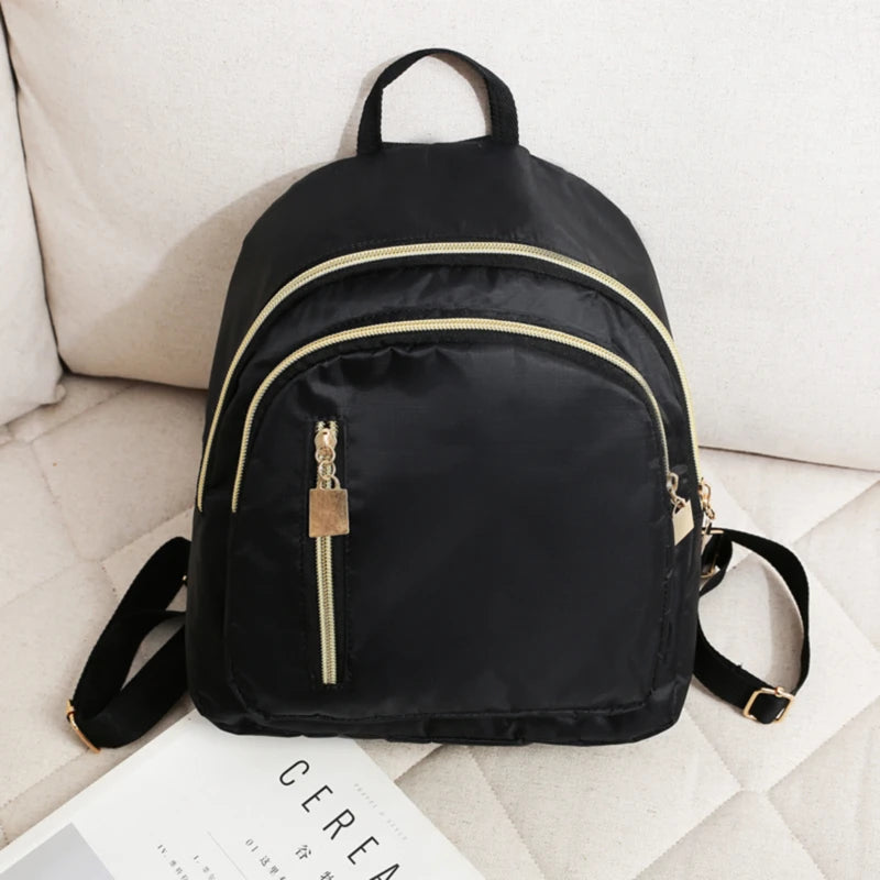 Waterproof Nylon Women Backpack Leisure Bag Student Casual Shoulder Bag